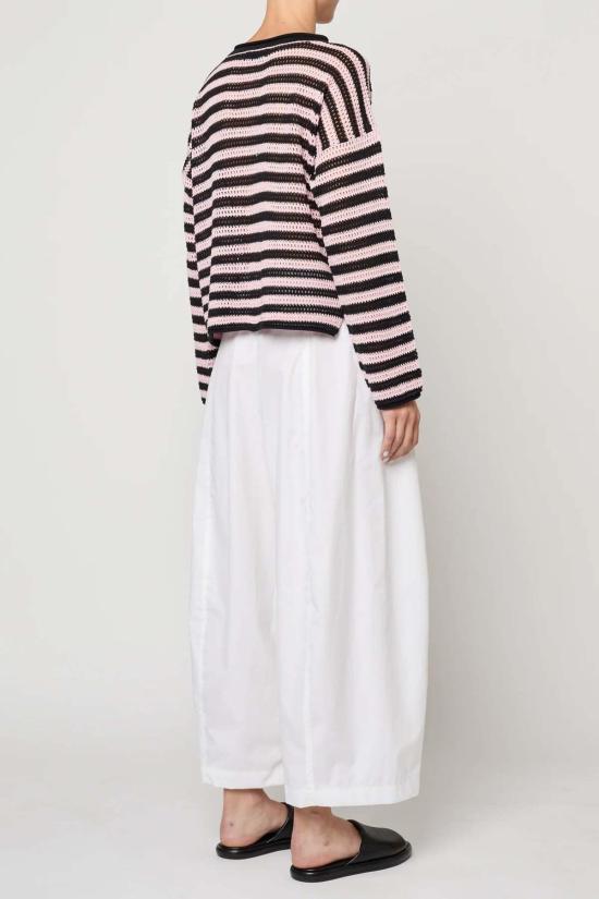  아뜰리에 델핀 스웨터 아틀리에 델핀 레일라니  오픈워크 니트 블랙/핑크 - ATELIER DELPHINE