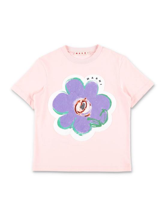  [키즈] 마르니 티셔츠 키즈  플로럴 티셔츠 핑크