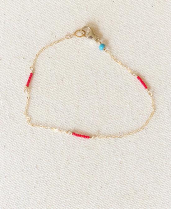  Emma Rose Designs 바디 주얼리 엠마 로즈 디자인 레드 비즈 발찌