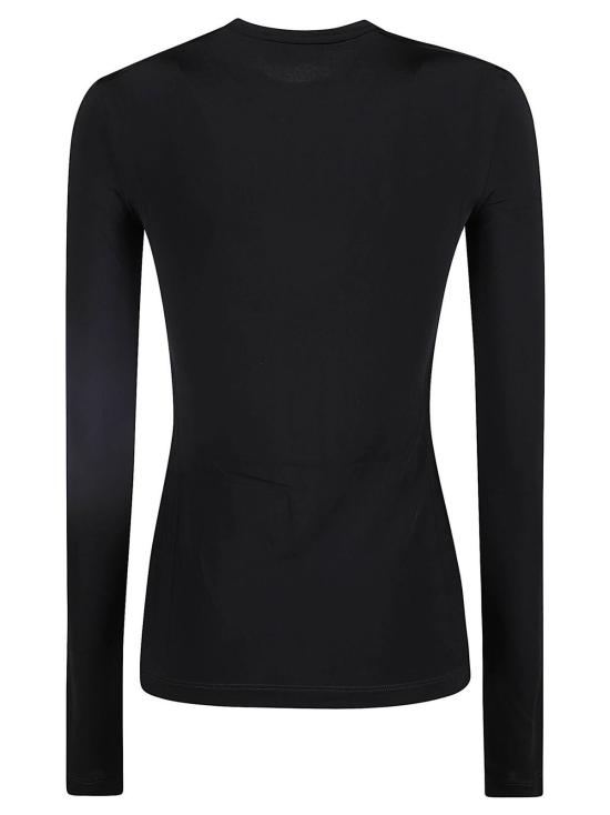  오프화이트 블라우스 오프 화이트 오프 스탬프 스트레치 저지 탑 네로 - OFF WHITE