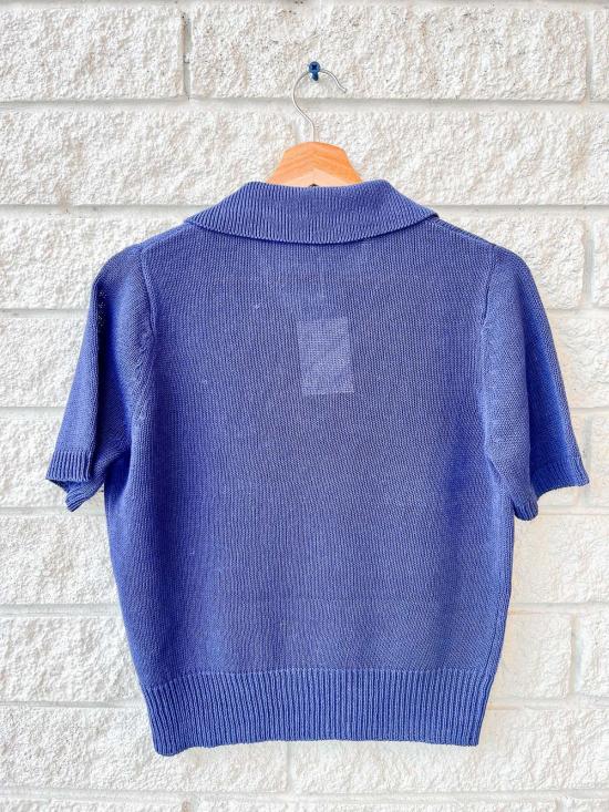  데미리 뉴욕 폴로 티셔츠 데밀리 크리스 코튼 린넨 탑 인디고 - DEMYLEE