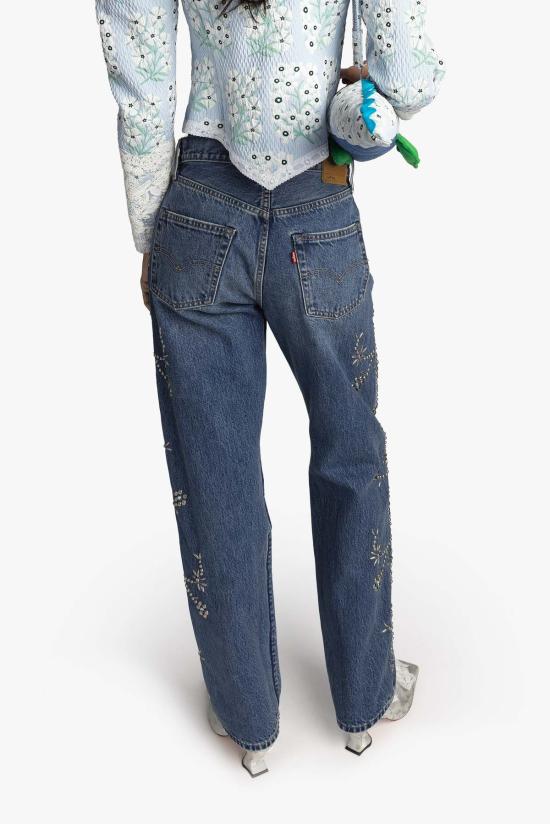  안나 수이 데님 팬츠 스터드 장식 데님 진 - ANNA SUI