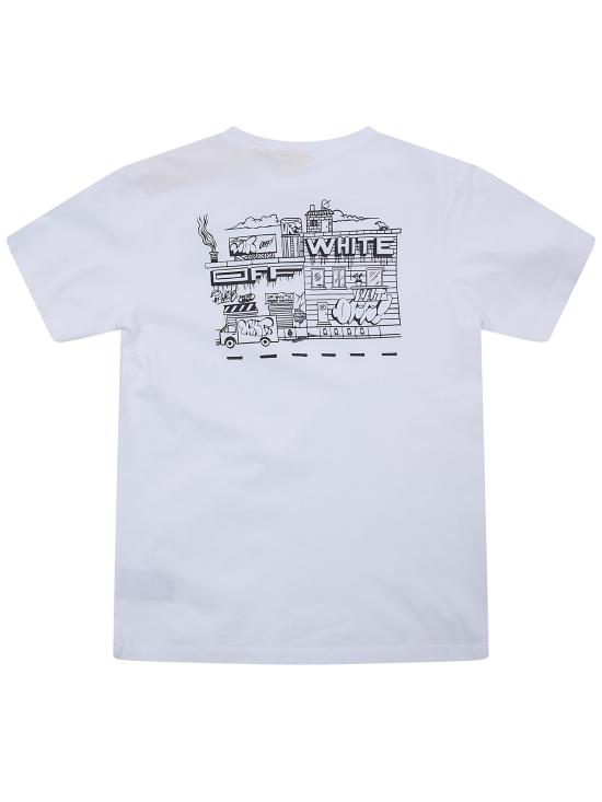 26SS [키즈] 오프화이트 티셔츠 44BAA002S26J003 100 WHITE - OFF WHITE