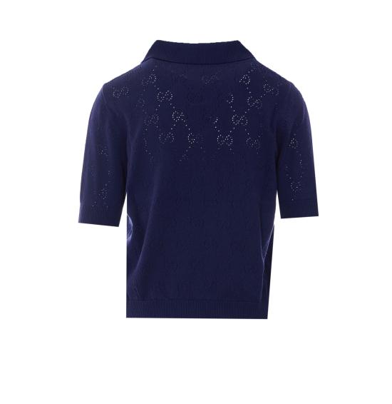 26SS 구찌 GG 포인텔 코튼 실크 폴로 셔츠 856203 XKFCO4522 Blue - GUCCI