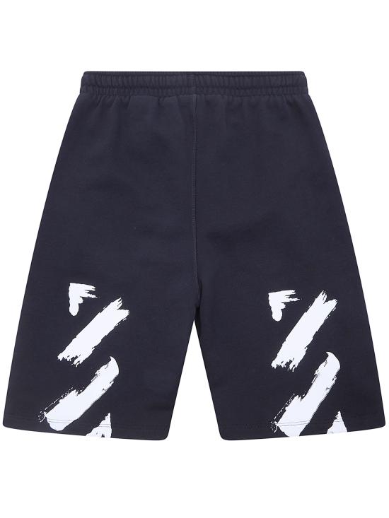 26SS [키즈] 오프화이트 쇼츠/버뮤다 44BCI001S26F003 001 BLACK - OFF WHITE