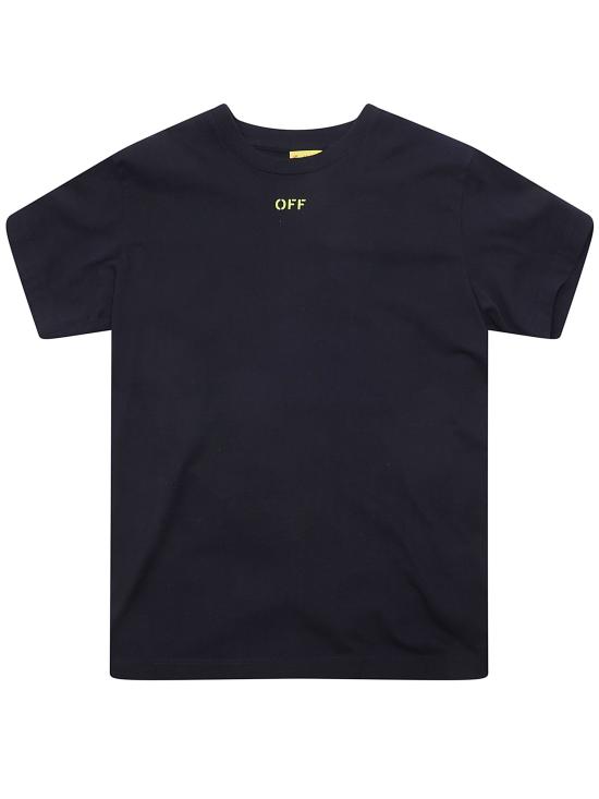 26SS [키즈] 오프화이트 티셔츠 44BAA002S26J004 001 BLACK