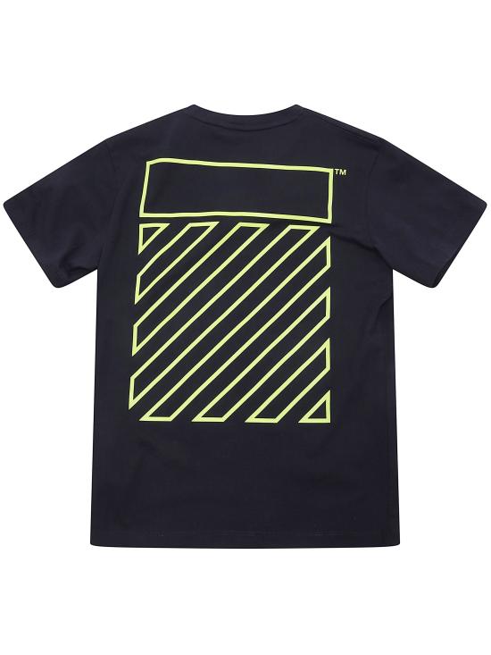 26SS [키즈] 오프화이트 티셔츠 44BAA002S26J004 001 BLACK - OFF WHITE