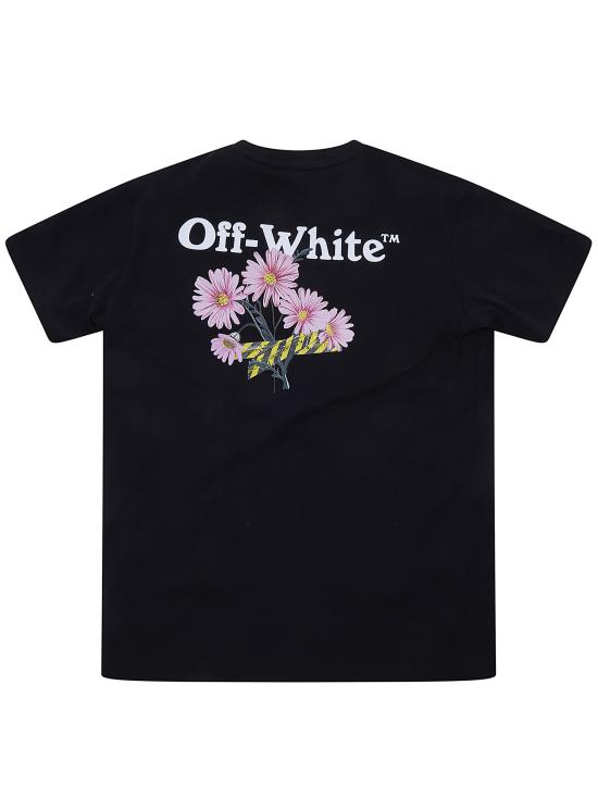 26SS [키즈] 오프화이트 티셔츠 44GAA001S26J004 001 BLACK - OFF WHITE