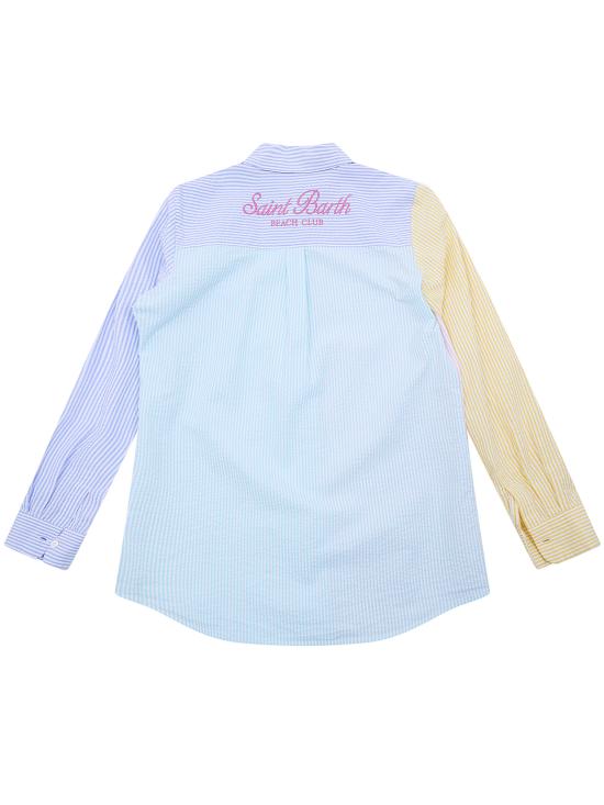 26SS [키즈] 세인트바쓰 셔츠 BRIG003 00721L SEERSUCKER STRIPES V MIX EMBROIDERED - MC2 SAINT BARTH