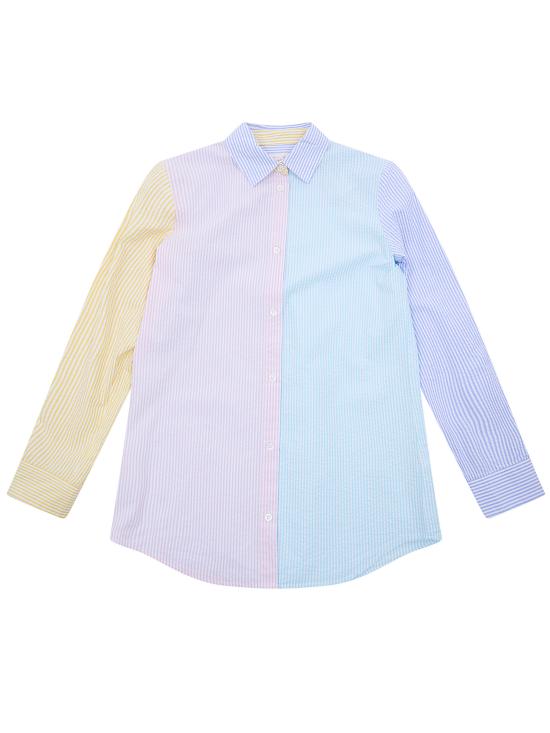 26SS [키즈] 세인트바쓰 셔츠 BRIG003 00721L SEERSUCKER STRIPES V MIX EMBROIDERED