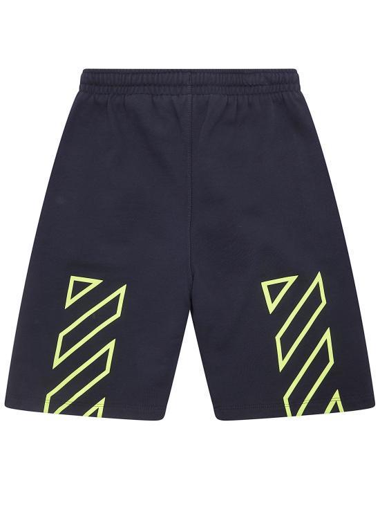 26SS [키즈] 오프화이트 쇼츠/버뮤다 44BCI001S26F002 001 BLACK - OFF WHITE