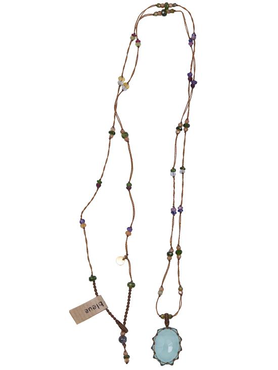 26SS 쉐어링 목걸이/팬던트 77TIB1BCALC CALCEDOINE BLEUE - SHARING