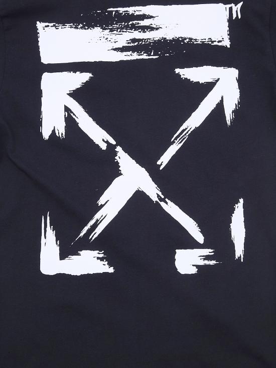 26SS [키즈] 오프화이트 티셔츠 44BAA002S26J006 001 BLACK - OFF WHITE