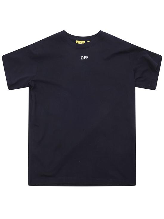 26SS [키즈] 오프화이트 티셔츠 44BAA002S26J006 001 BLACK