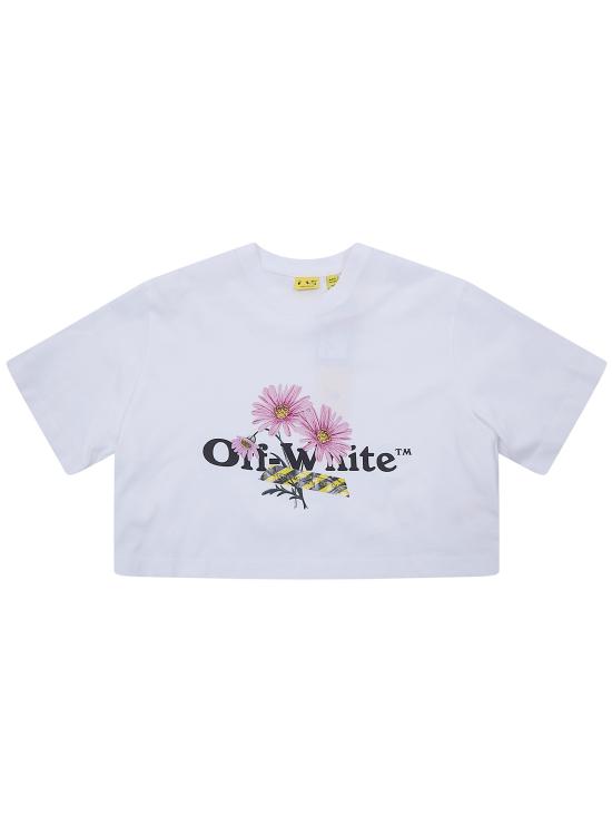 26SS [키즈] 오프화이트 티셔츠 44GAA019S26J001 100 WHITE