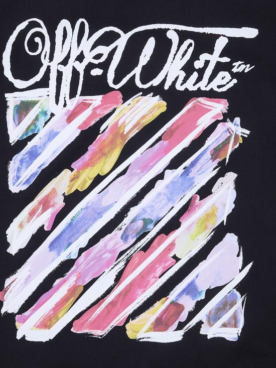 26SS [키즈] 오프화이트 티셔츠 44GAA001S26J003 001 BLACK - OFF WHITE