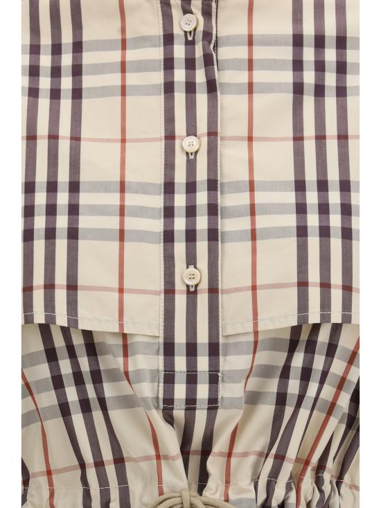 26SS 버버리 체크 코튼 드레스 8123248 C5586 BEIGE - BURBERRY