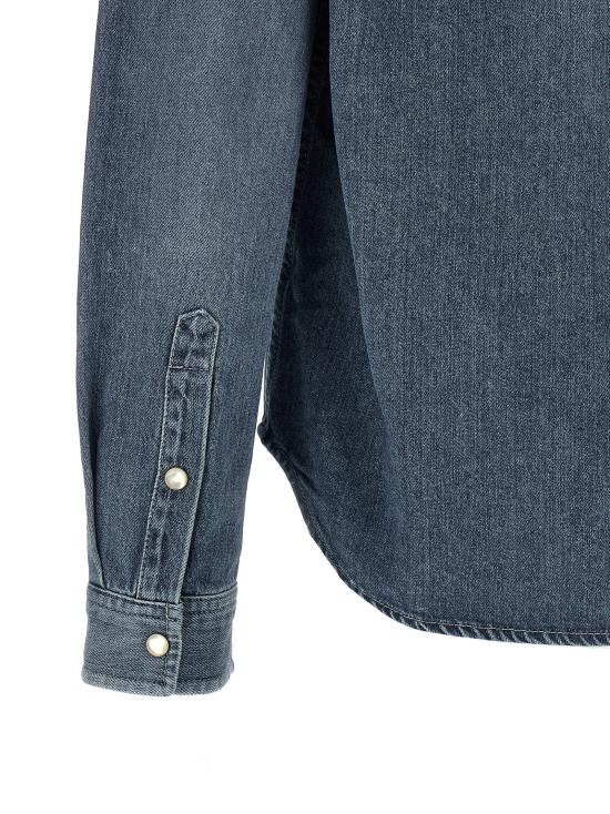 26SS 생로랑 긴팔 셔츠 862246Y29YA4428 Blue - SAINT LAURENT