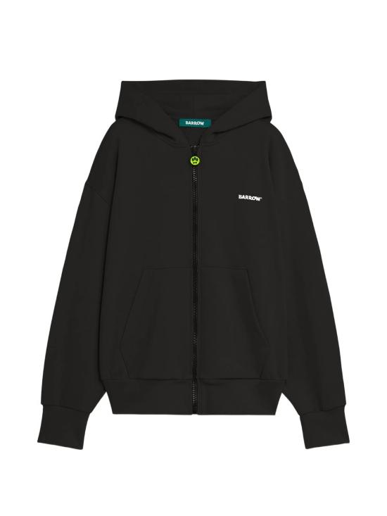  바로우 스웨터 지퍼 후드티 블랙