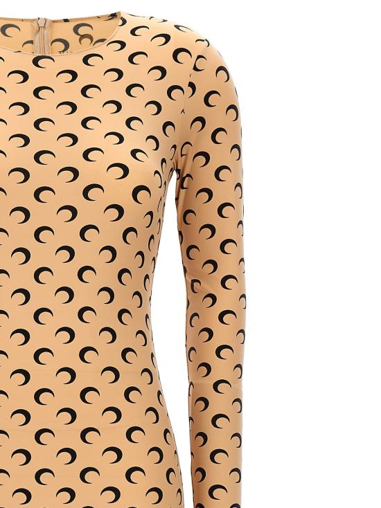  마린세르 바디수트 티셔츠 마린 세르 문 프린트 캣수트 베이지 - MARINE SERRE