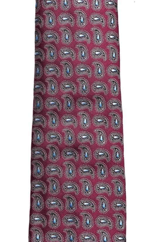 25SS 에트로 넥타이 버건디 색상의 실크 넥타이 - ETRO