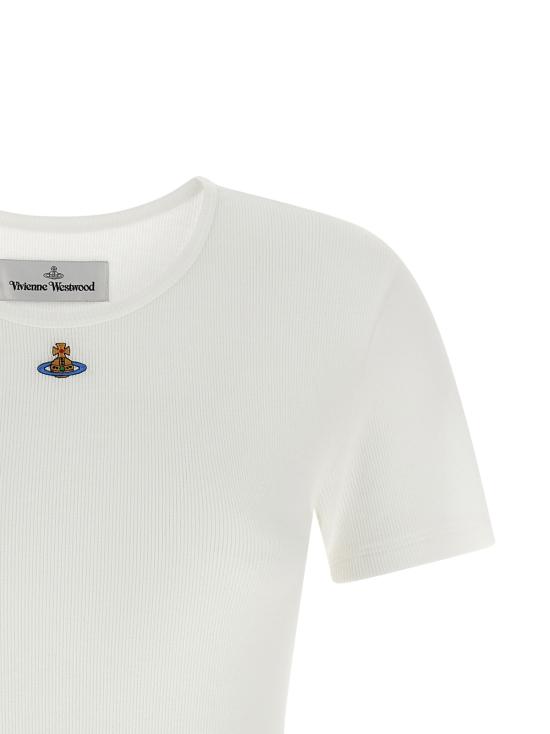  비비안웨스트우드 바디수트 티셔츠 비비안 웨스트우드 오브 바스 릴리프 보디수트 화이트 - VIVIENNE WESTWOOD