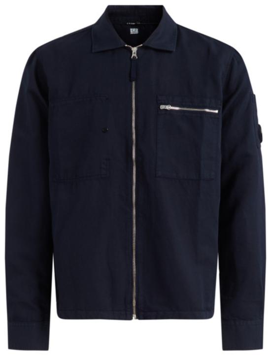  씨피 컴퍼니 긴팔 티셔츠 C.P. 컴퍼니 오버셔츠 코튼 린넨 셔츠 블루