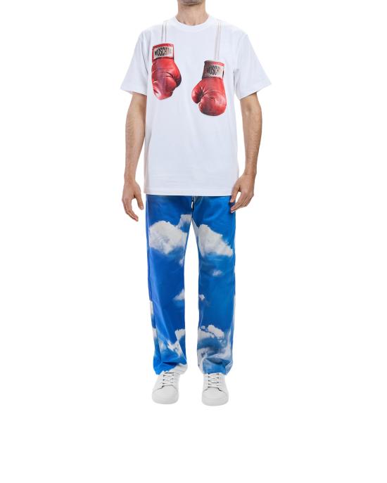 26SS 모스키노 반팔 티셔츠 0723 0241 1001 BIANCO MULTI - MOSCHINO