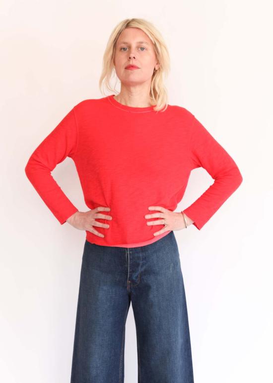  일레븐 스티치 긴팔 티셔츠 긴팔 크루넥 티셔츠