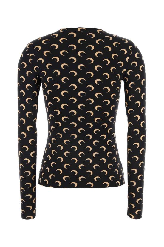  마린세르 긴팔 티셔츠 마린 세르 프린트 스트레치 나일론 탑 인버스탄 - MARINE SERRE