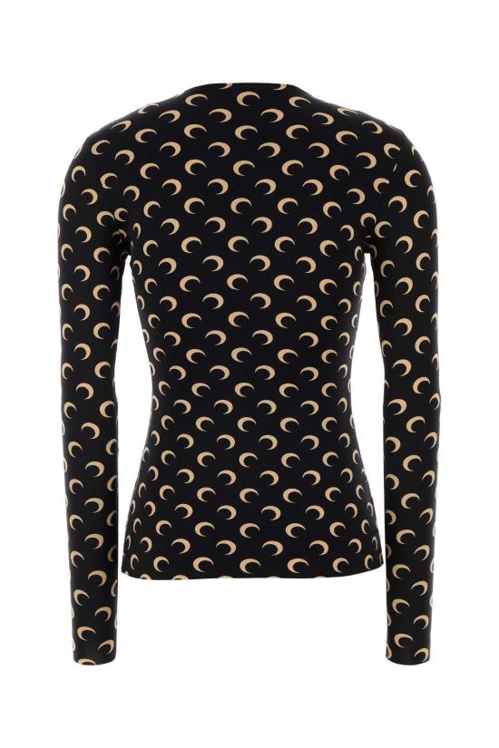  마린세르 긴팔 티셔츠 마린 세르 프린트 스트레치 나일론 탑 인버스탄 - MARINE SERRE