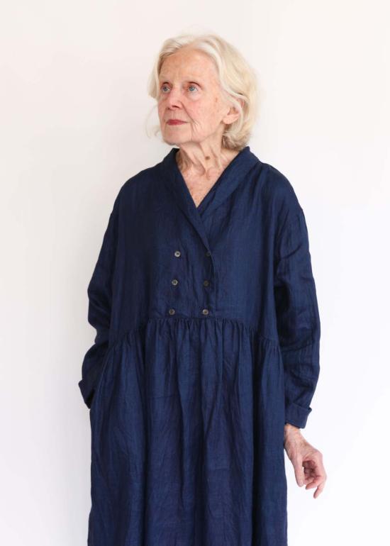  이치 앤티퀴트 롱 원피스 Ichi Antiquites 인디고 리넨 드레스 - ICHI ANTIQUITES