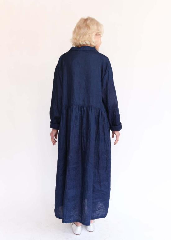  이치 앤티퀴트 롱 원피스 Ichi Antiquites 인디고 리넨 드레스 - ICHI ANTIQUITES