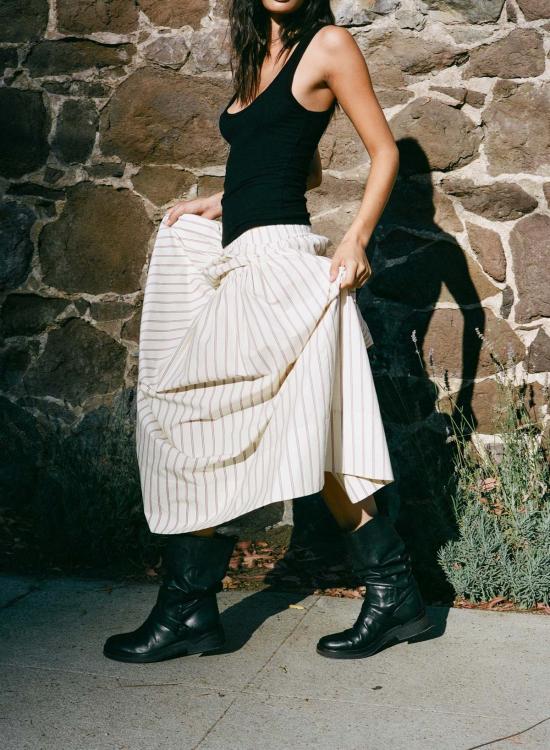  아셀 롱 스커트 애셔 루나 포플린  미스티 로즈 - ASHER