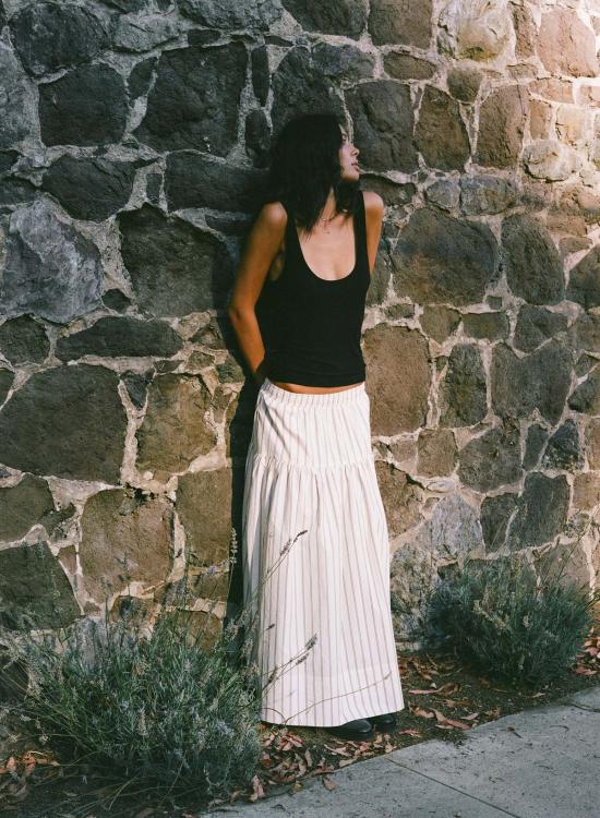  아셀 롱 스커트 애셔 루나 포플린  미스티 로즈 - ASHER