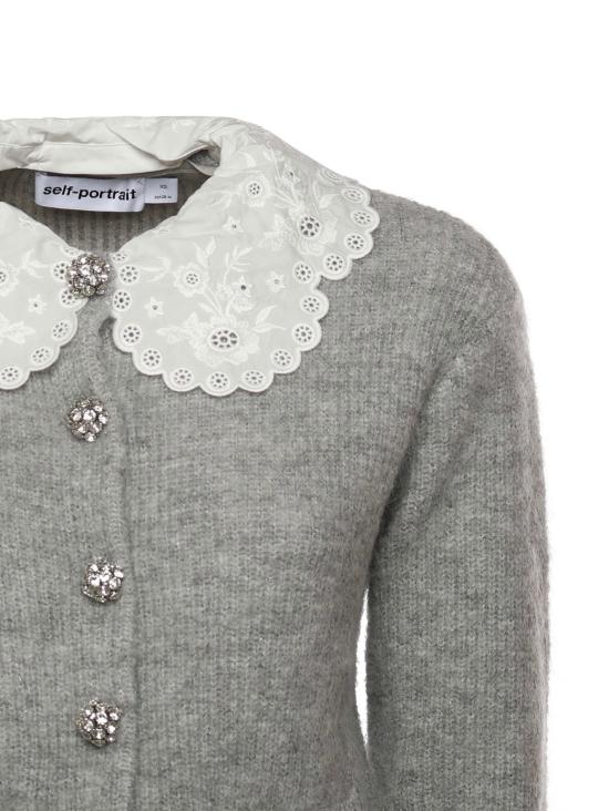  셀프 포트레이트 가디건 폴리에스터  그레이 - SELF PORTRAIT