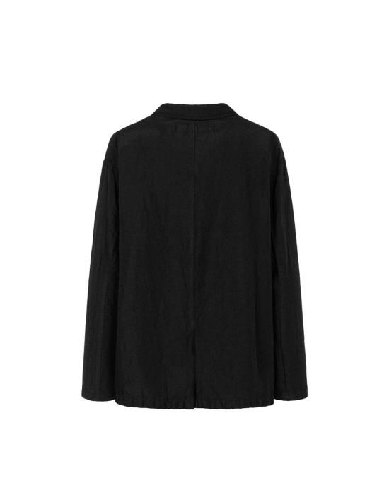  꼼데가르송 수트 자켓 Comme Des Garçons 폴리에스테르 린넨 개버딘 가먼트 다이 재킷 블랙 - COMME DES GARCONS