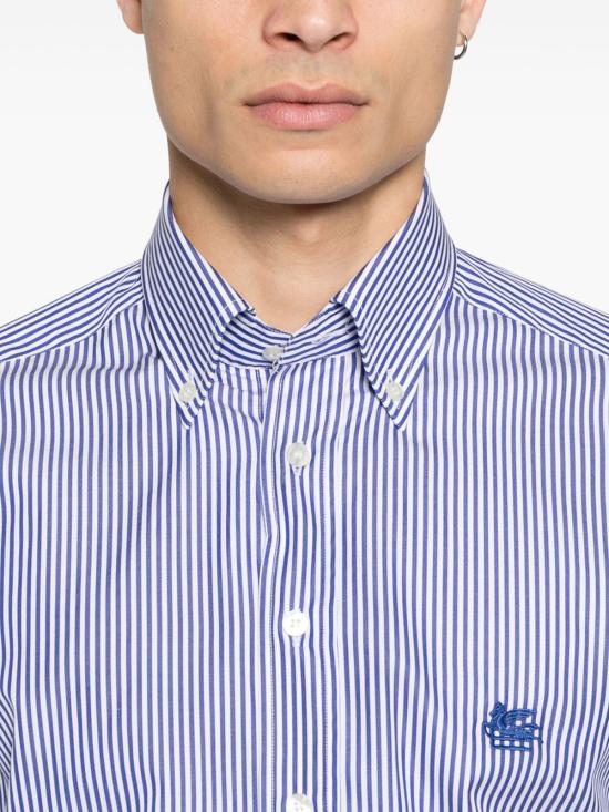  에트로 긴팔 셔츠 로마 로고 BD  화이트 - ETRO