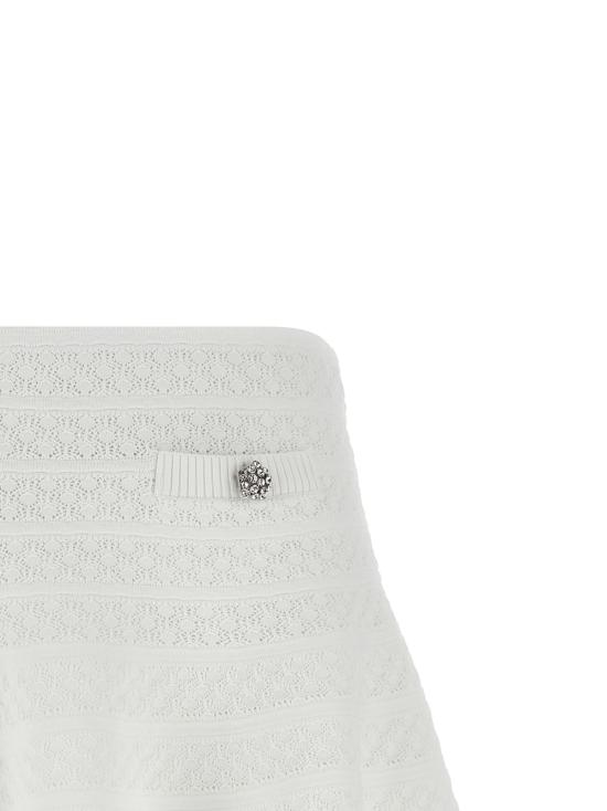  셀프 포트레이트 숏 스커트 포인트엘 니트 미니 스커트 화이트 - SELF PORTRAIT