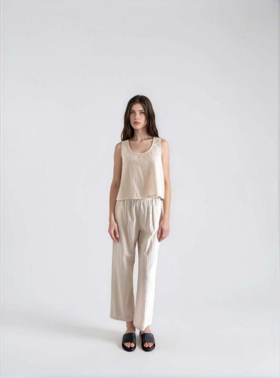  잇이즈웰 LA 크롭 팬츠 잇 이즈 웰 L.A. 시어서커 팬츠 - IT IS WELL L.A.