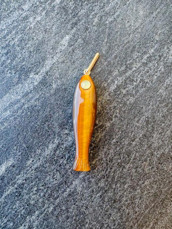  탯치 목걸이/팬던트 태치 포르투나 타이거스 아이 참