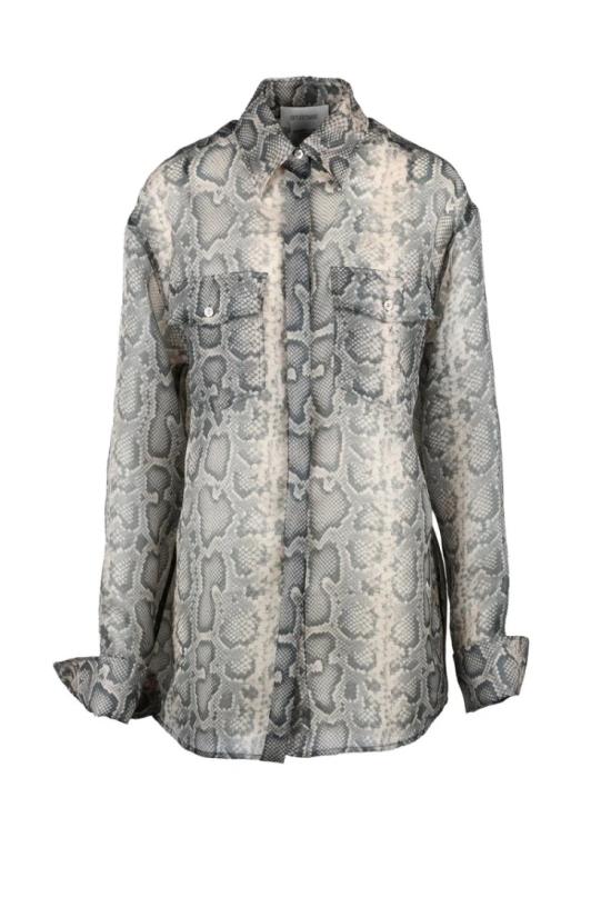 25SS 스포트막스 데님 셔츠 보일 셔츠 - 베이지/블랙