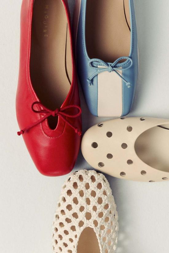  매과이어 플랫 슈즈 맥과이어 엘체 데님 발레리나 - MAGUIRE