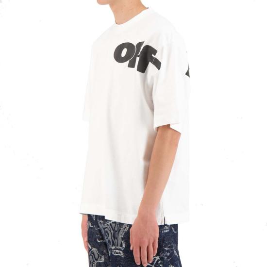  오프화이트 반팔 티셔츠 쉐어드 로고 스케이트 티셔츠 코튼 화이트 - OFF WHITE