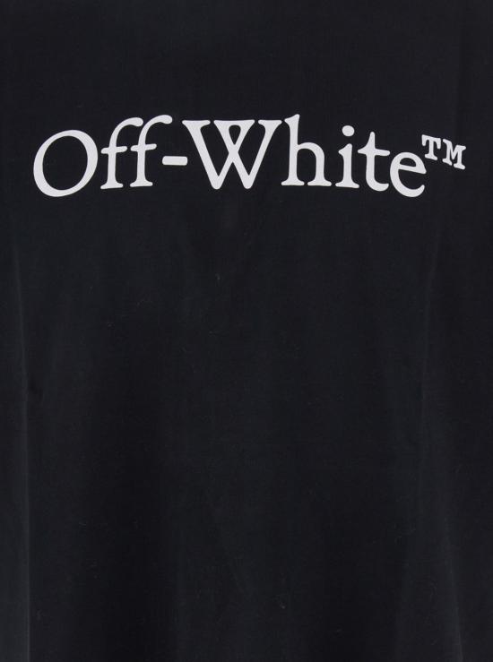  오프화이트 반팔 티셔츠 오버사이즈 로고 티셔츠 (대조적인 프린트, 블랙) - OFF WHITE