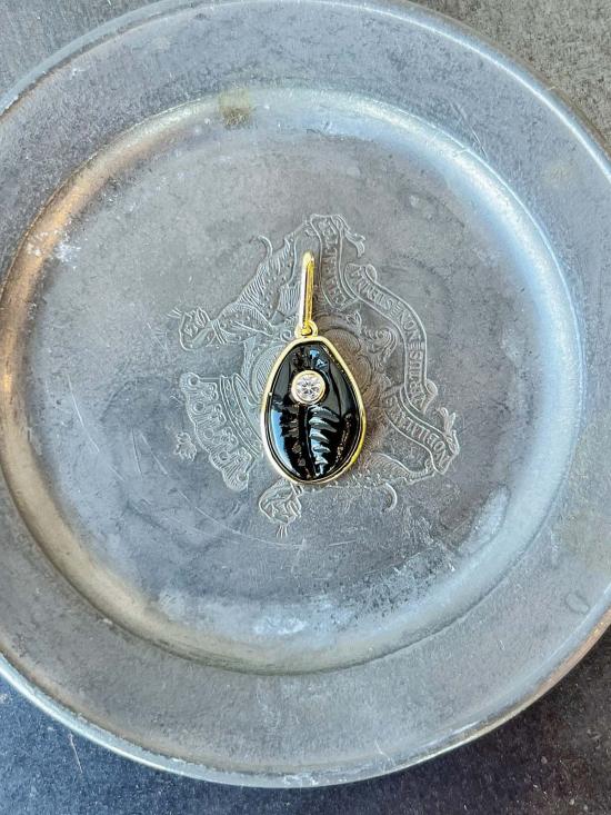  탯치 반지 짚으로 만든 조개껍질 오닉스 참