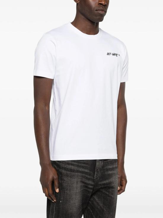  오프화이트 반팔 티셔츠 오프 로고 반팔 슬림 티셔츠 화이트 - OFF WHITE