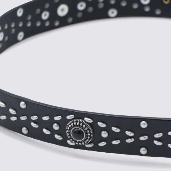  골든구스 레귤러 벨트 골든 구스 슬림 가죽 웨스턴  블랙 - GOLDEN GOOSE