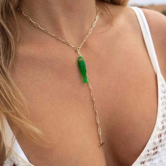  탯치 목걸이/팬던트 초가 포르투나 제이드 참 - THATCH