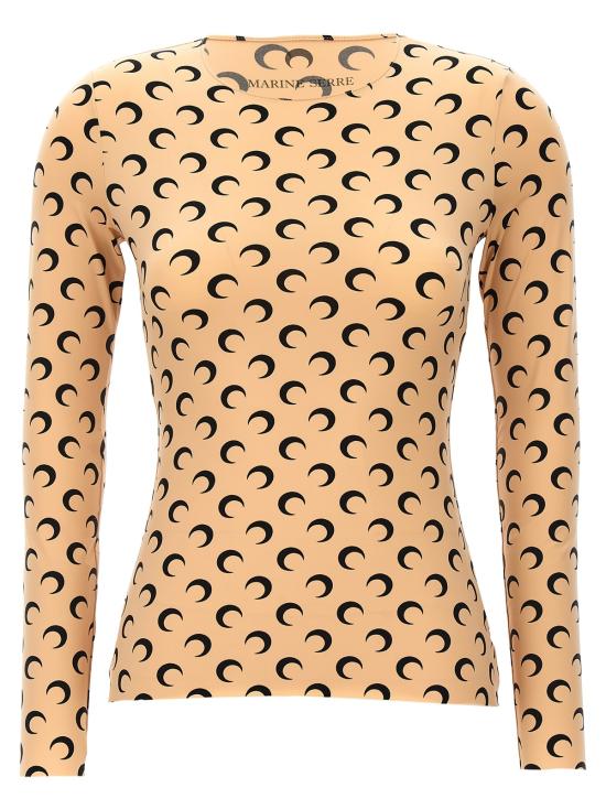  마린세르 긴팔 티셔츠 마린 세르 문 프린트 저지 탑 베이지